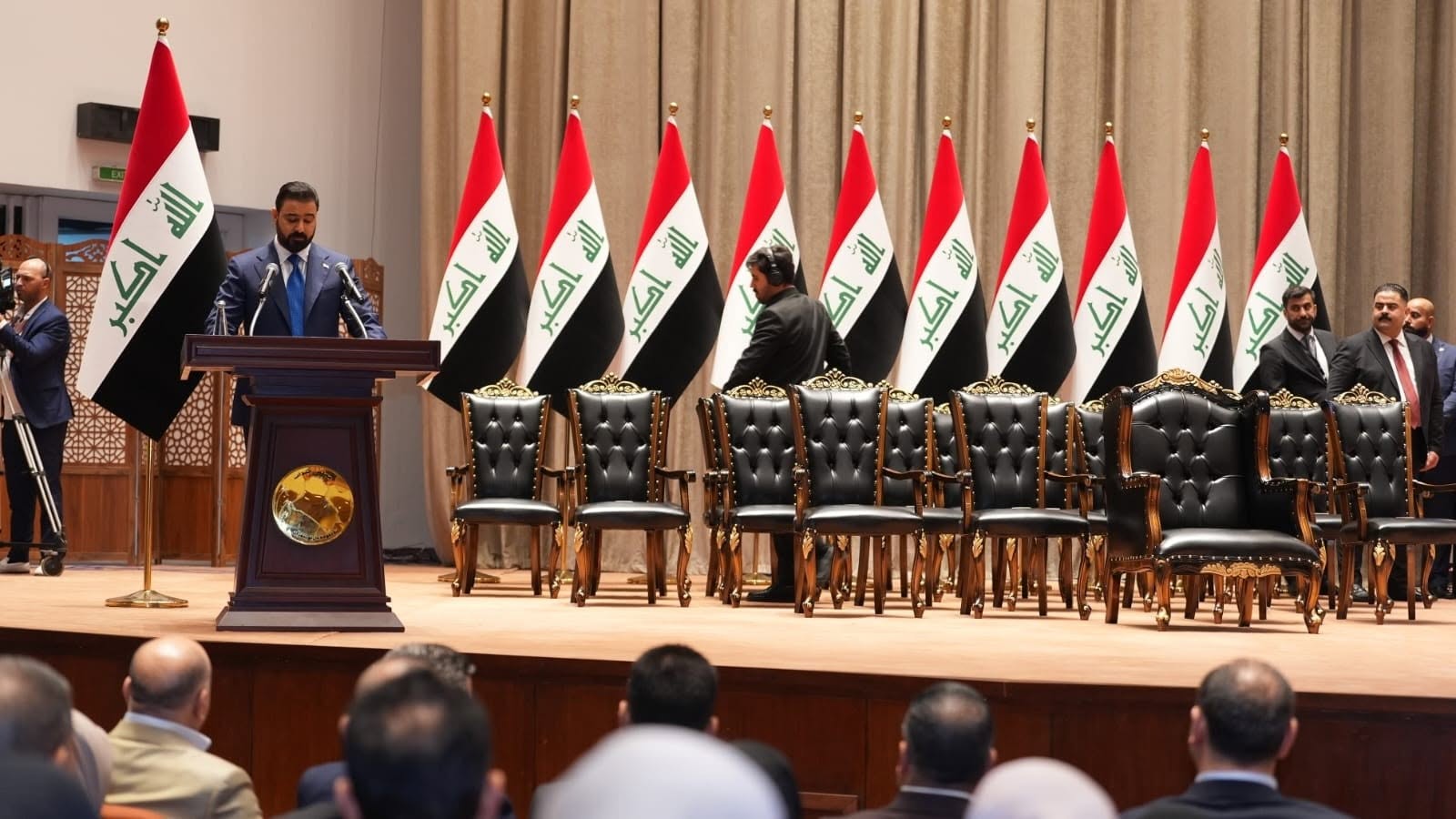On 14 May 2026, Prime Minister Ali al-Zaidi presented his cabinet and government program to the Council of Representatives, where they received parliamentary approval.Photo Credit: Official Facebook Page of the Council of Representatives of Iraq.